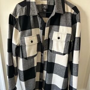 H&M Black & White Plaid Shacket